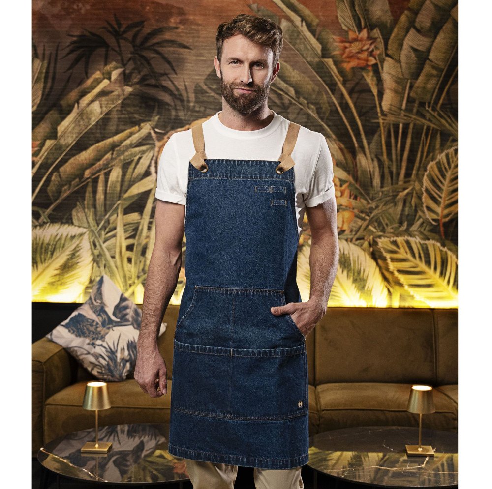 Tablier à bavette denim style urbain 370 g/m² — KARLOWSKY BIB APRON DENIM URBAN-STYLE
