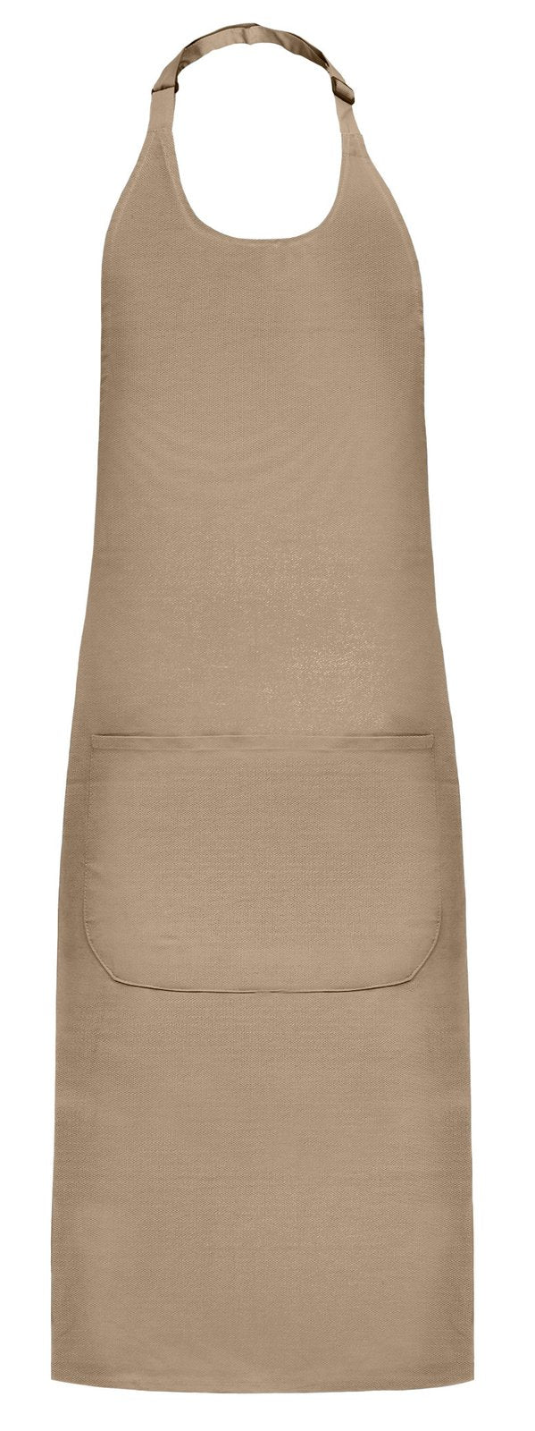 Tablier à bavette polycoton avec poche  — coloris Beige #Couleur_Beige