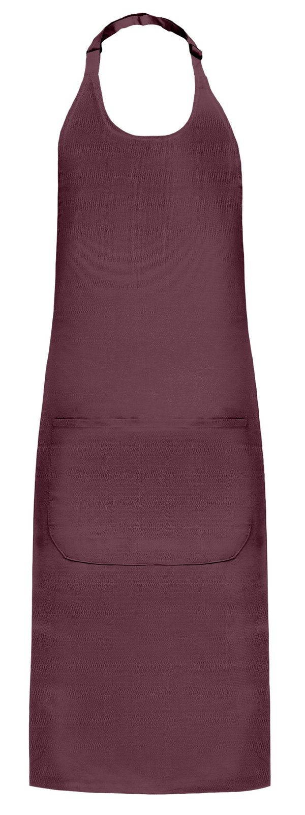 Tablier à bavette polycoton avec poche  — coloris Burgundy #Couleur_Burgundy