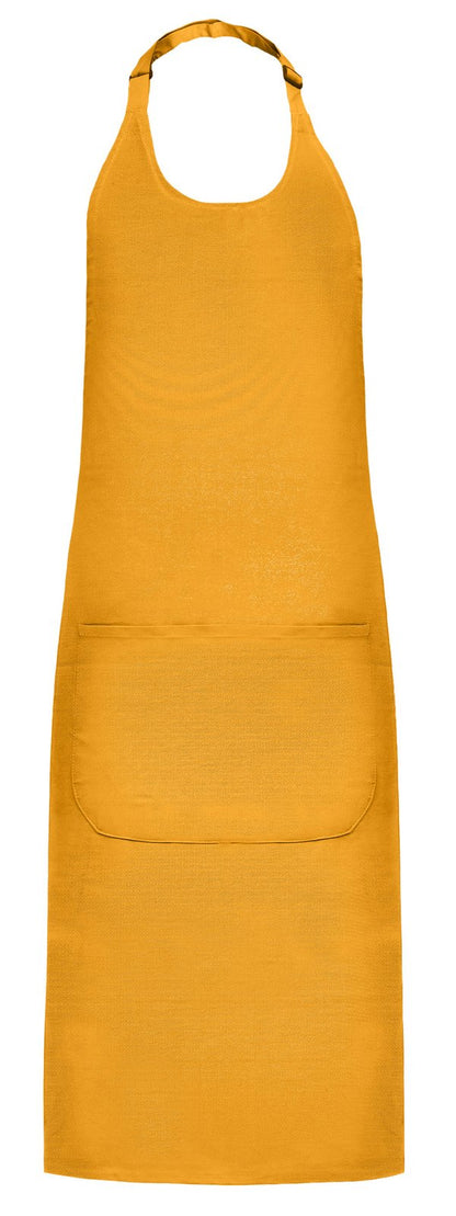 Tablier à bavette polycoton avec poche  — coloris Mustard #Couleur_Mustard