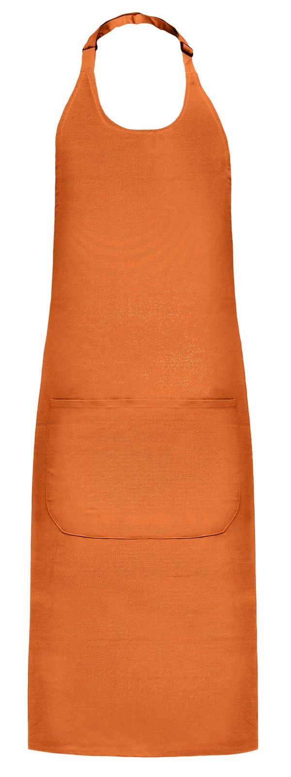 Tablier à bavette polycoton avec poche  — coloris Orange #Couleur_Orange
