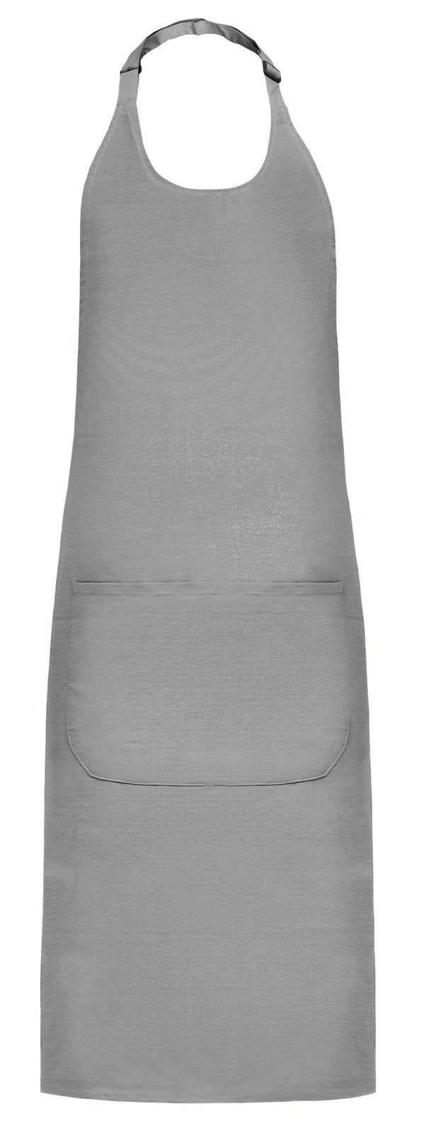 Tablier à bavette polycoton avec poche  — coloris Pure Grey #Couleur_Pure-Grey