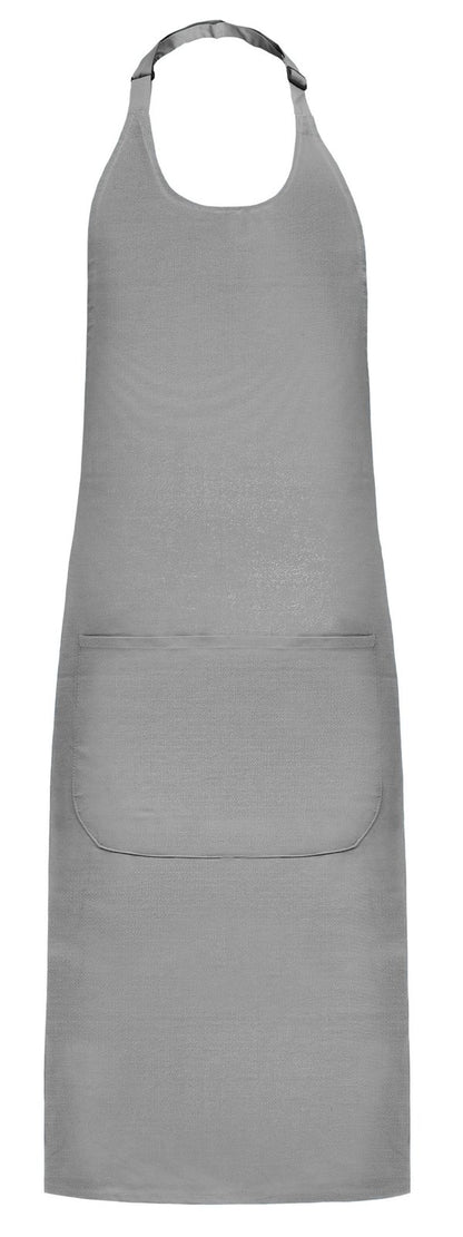 Tablier à bavette polycoton avec poche  — coloris Pure Grey #Couleur_Pure-Grey