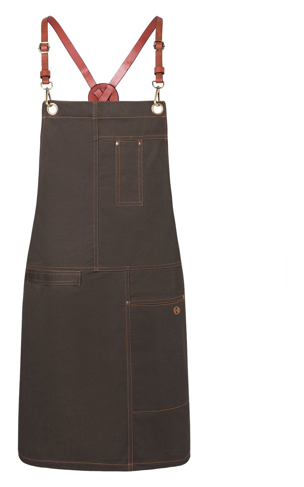 Tablier à bavette tendance — coloris Chocolate #Couleur_Chocolate