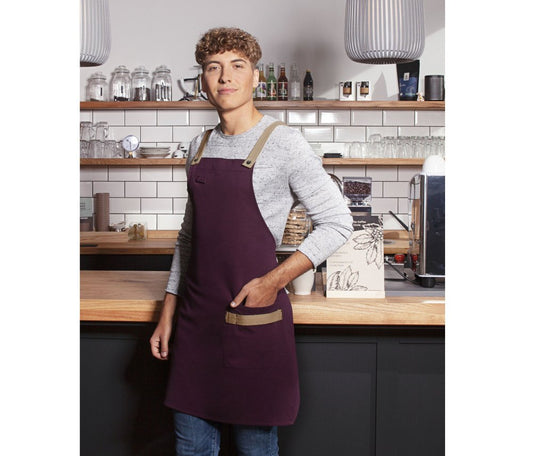 Tablier à bavette Urban-Look avec bretelles croisées et poche