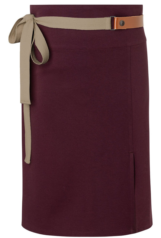 Tablier mi-long en polyester recyclé — coloris Aubergine #Couleur_Aubergine