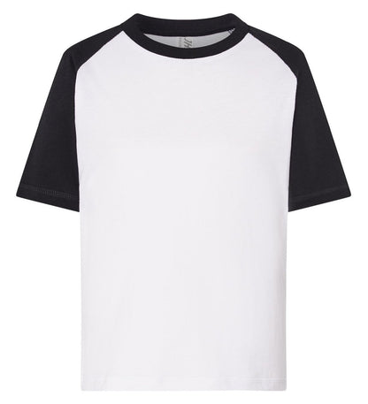 Tee-shirt baseball enfant 155 g/m²  — coloris White / Black #Couleur_White-/-Black