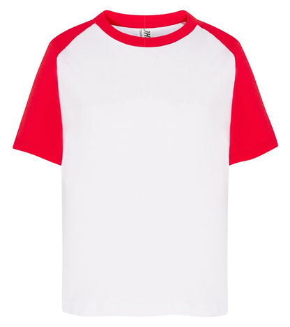 Tee-shirt baseball enfant 155 g/m²  — coloris White / Red #Couleur_White-/-Red