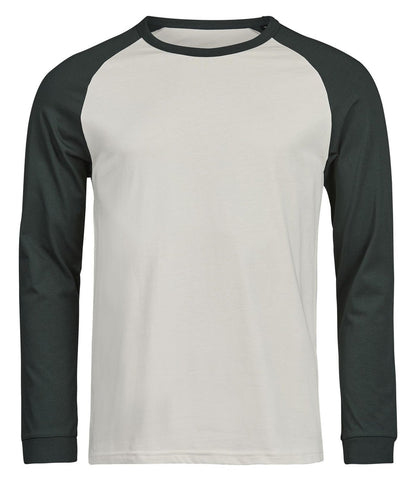 Tee-shirt baseball manches longues  — coloris Cement / Dark Green #Couleur_Cement-/-Dark-Green