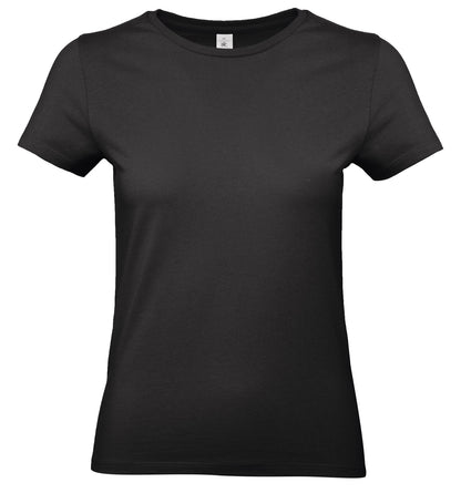 Tee-shirt femme col rond 190 — B&C #E190 WOMEN — coloris Black #Couleur_Black