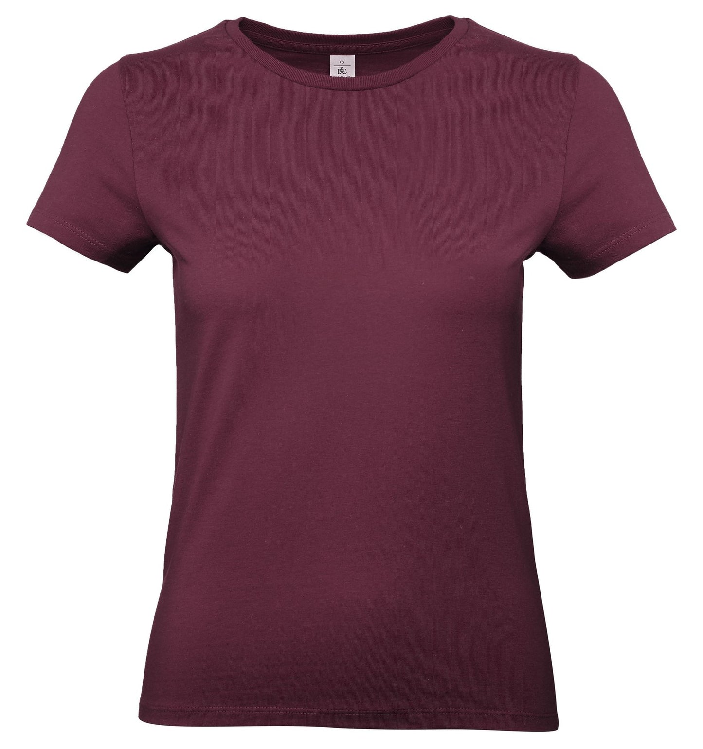 Tee-shirt femme col rond 190 — B&C #E190 WOMEN — coloris Burgundy #Couleur_Burgundy