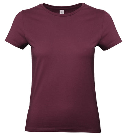 Tee-shirt femme col rond 190 — B&C #E190 WOMEN — coloris Burgundy #Couleur_Burgundy