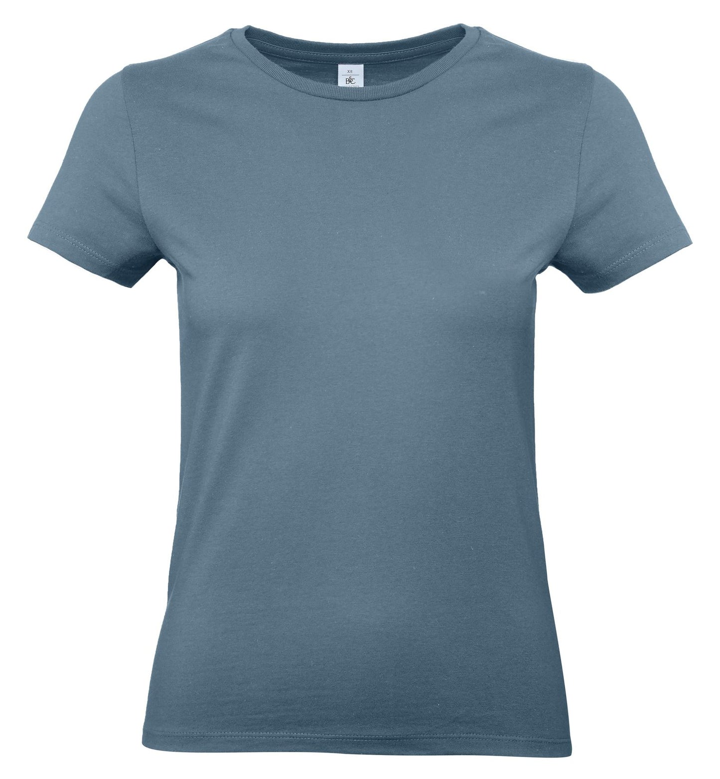 Tee-shirt femme col rond 190 — B&C #E190 WOMEN — coloris Stone Blue #Couleur_Stone-Blue