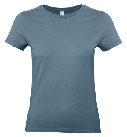 Tee-shirt femme col rond 190 — B&C #E190 WOMEN — coloris Stone Blue #Couleur_Stone-Blue
