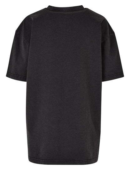 Tee-shirt femme délavé 220 g/m² — BUILD YOUR BRAND LADIES OVERSIZED ACID WASH TEE — coloris Black #Couleur_Black