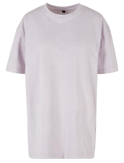 Tee-shirt femme délavé 220 g/m² — BUILD YOUR BRAND LADIES OVERSIZED ACID WASH TEE — coloris Soft Lilac #Couleur_Soft-Lilac