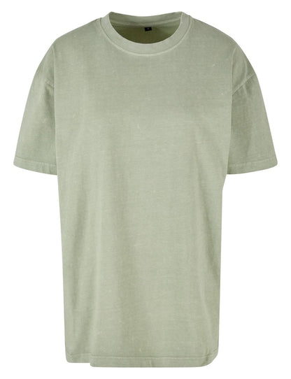 Tee-shirt femme délavé 220 g/m² — BUILD YOUR BRAND LADIES OVERSIZED ACID WASH TEE — coloris Soft Salvia #Couleur_Soft-Salvia