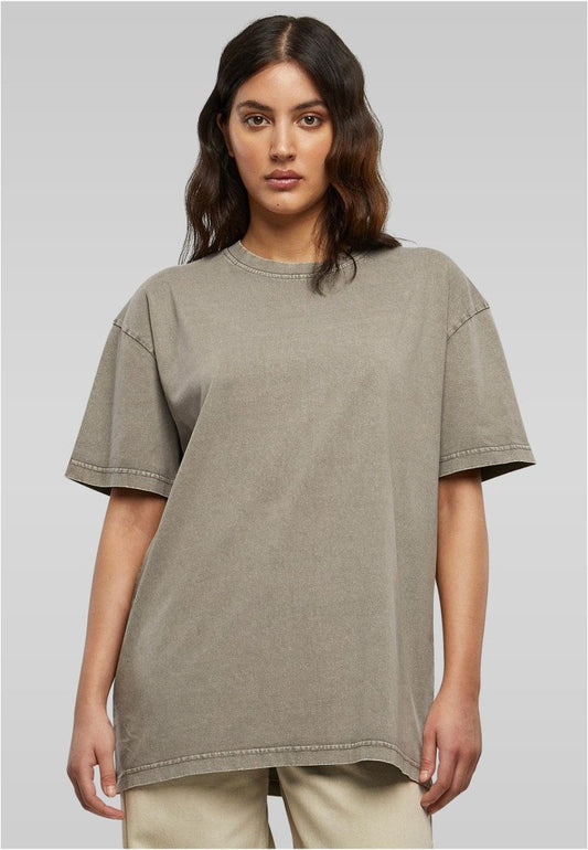 Tee-shirt femme délavé 220 g/m² — BUILD YOUR BRAND LADIES OVERSIZED ACID WASH TEE