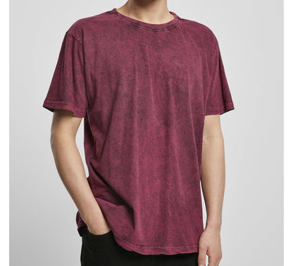 Tee-shirt homme délavé 170 g/m² — BUILD YOUR BRAND ACID WASHED TEE — coloris Berry Black #Couleur_Berry-Black