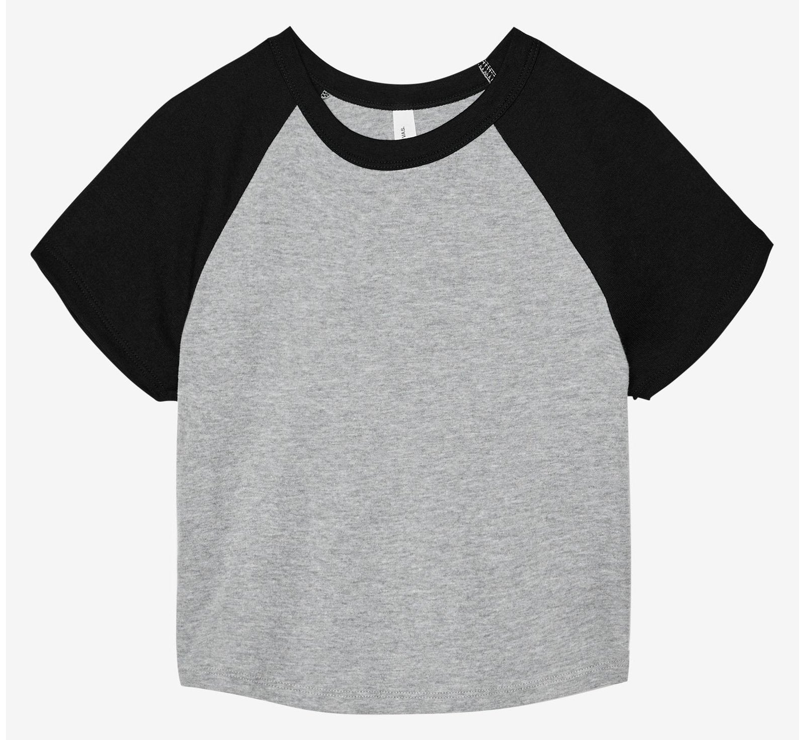 Tee-shirt micro rib raglan femme 185 g/m²  — coloris Athletic Heather / Black #Couleur_Athletic-Heather-/-Black