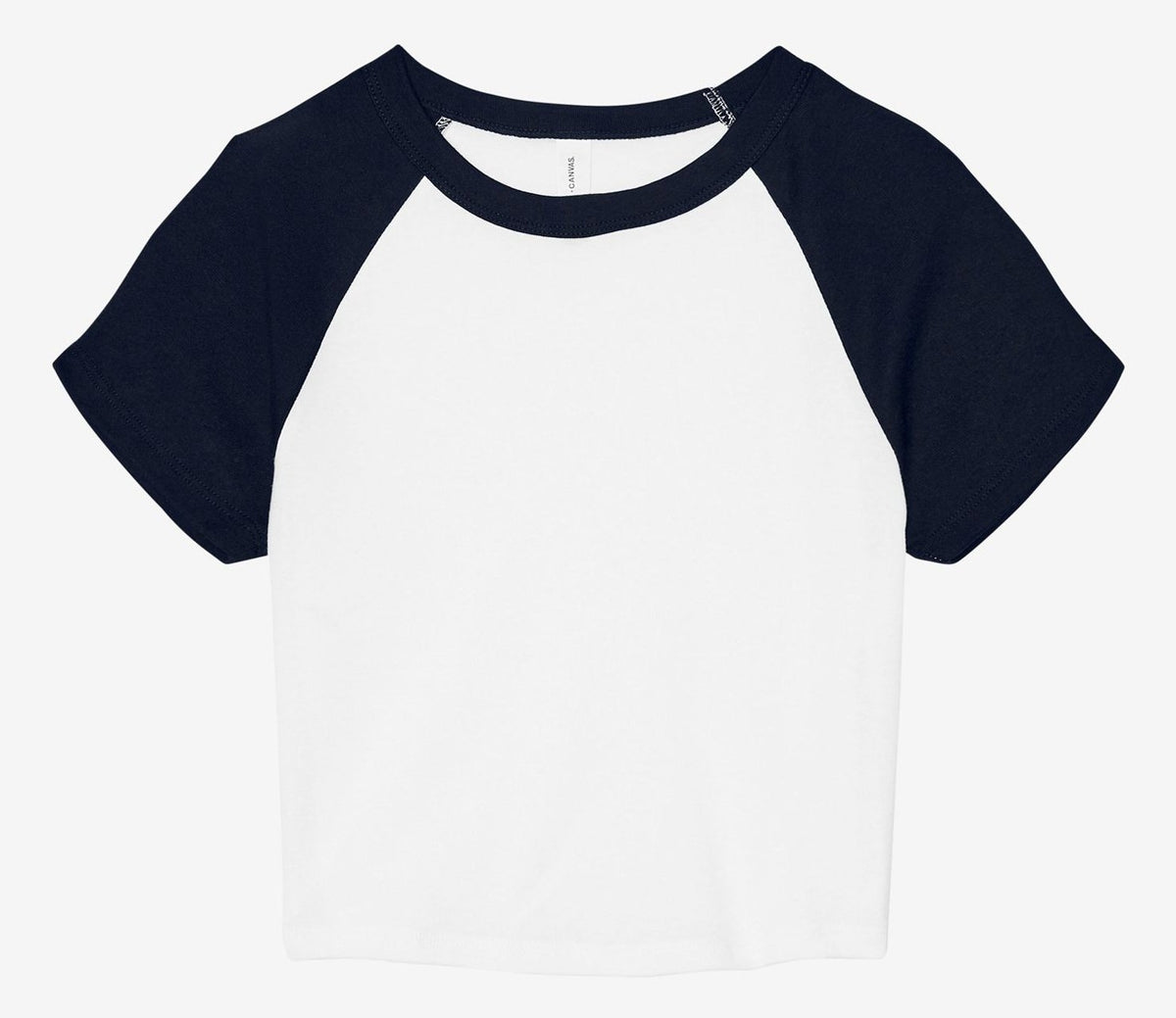 Tee-shirt micro rib raglan femme 185 g/m²  — coloris White / Navy #Couleur_White-/-Navy