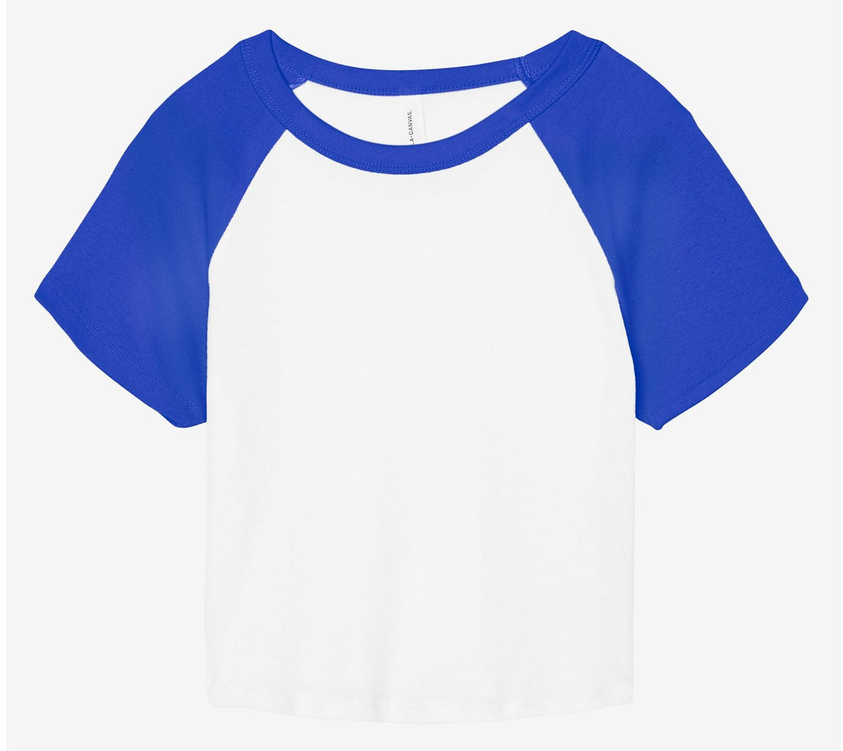 Tee-shirt micro rib raglan femme 185 g/m²  — coloris White / True Royal #Couleur_White-/-True-Royal