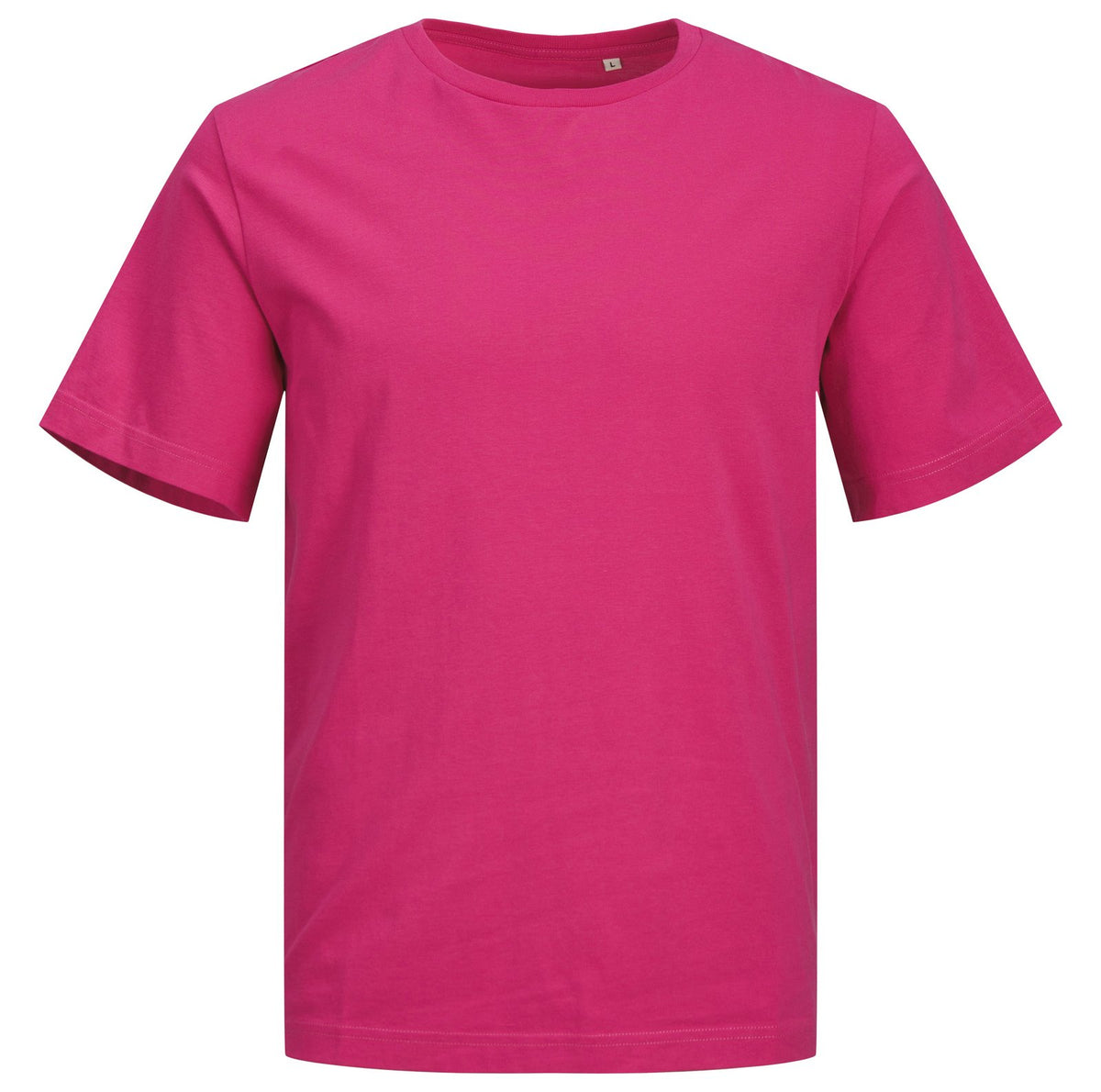 Tee-shirt unisexe en coton organique 180 g/m² — JACK&JONES - BLANKS CANVAS TEE — coloris Fuchsia Rose #Couleur_Fuchsia-Rose