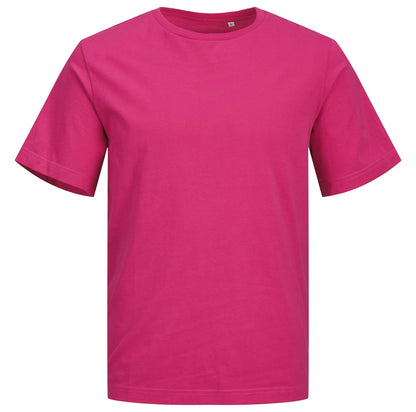 Tee-shirt unisexe en coton organique 180 g/m² — JACK&JONES - BLANKS CANVAS TEE — coloris Fuchsia Rose #Couleur_Fuchsia-Rose