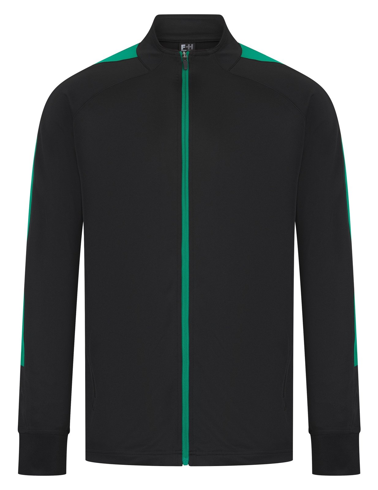 Veste de sport contrastée 250 g/m²  — coloris Black / Emerald #Couleur_Black-/-Emerald