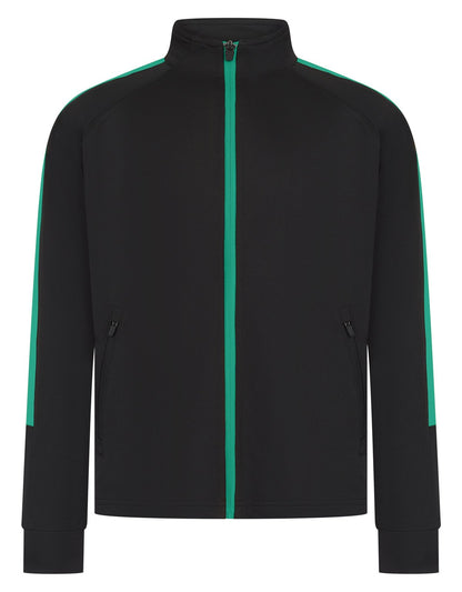 Veste de sport enfant contrasté 250 g/m² — coloris Black / Emerald #Couleur_Black-/-Emerald