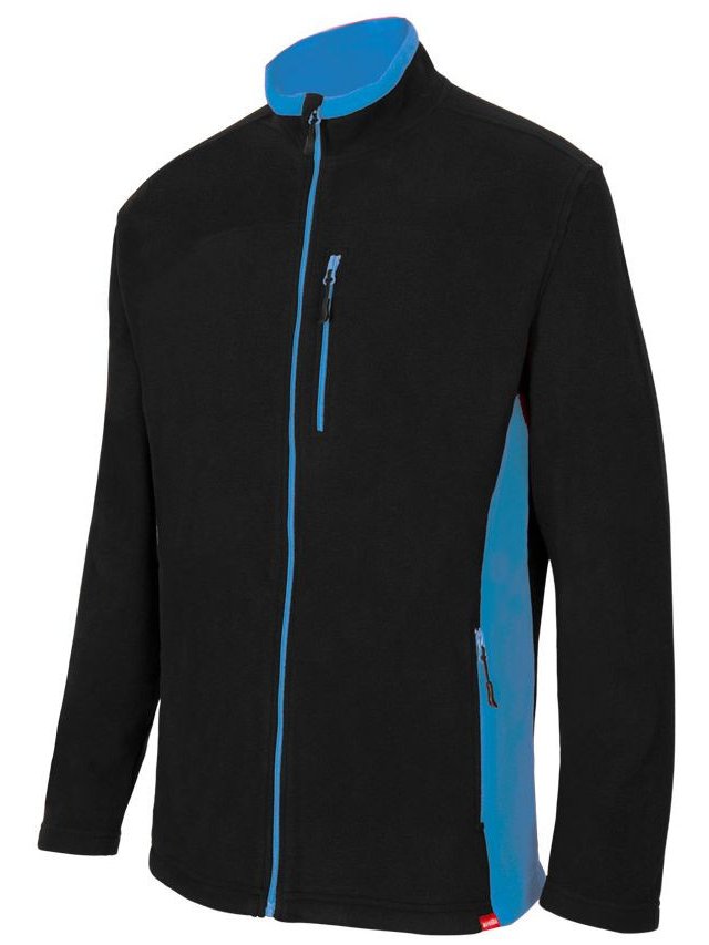 Veste polaire bicolore — coloris Black / Sky Blue #Couleur_Black-/-Sky-Blue