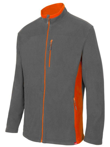 Veste polaire bicolore — coloris Grey / Orange #Couleur_Grey-/-Orange