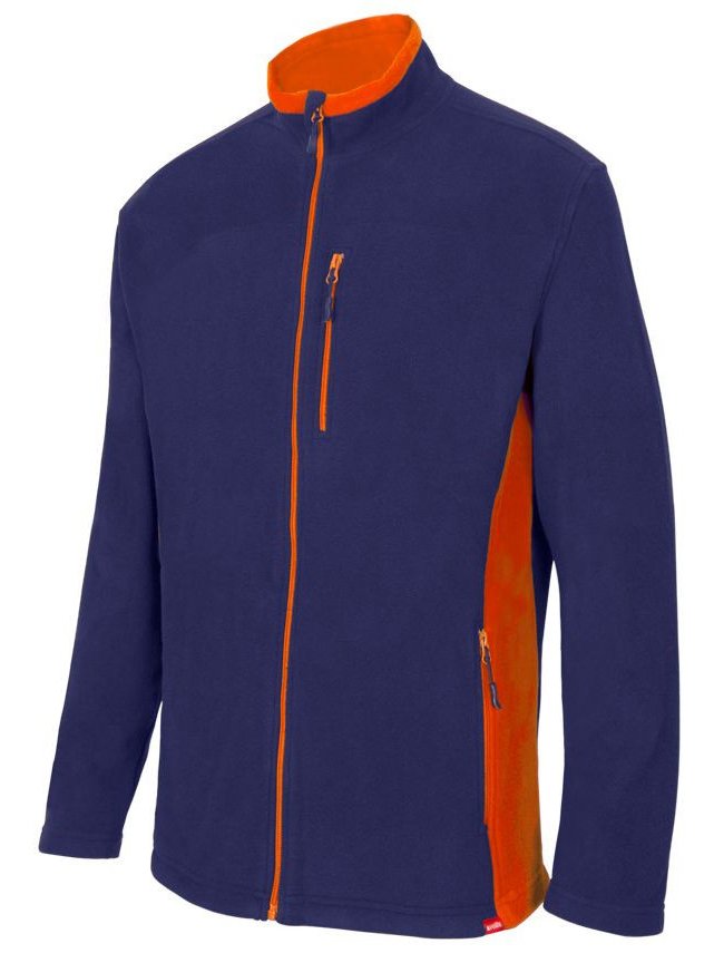 Veste polaire bicolore — coloris Navy / Orange #Couleur_Navy-/-Orange