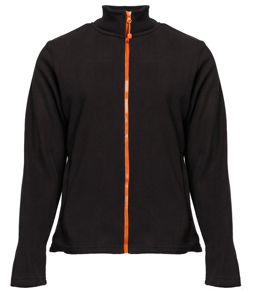 Veste polaire femme zippée 300 g/m²  — coloris Black / Orange #Couleur_Black-/-Orange