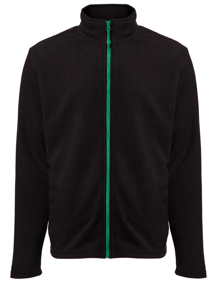 Veste polaire homme zippée 300 g/m²  — coloris Black / Kelly Green #Couleur_Black-/-Kelly-Green