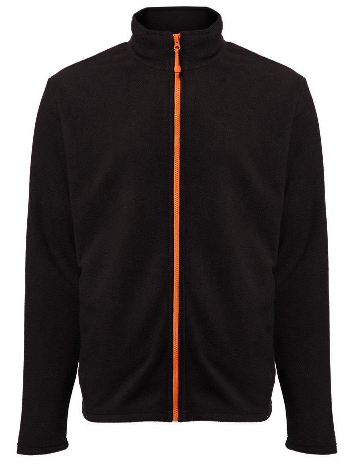 Veste polaire homme zippée 300 g/m²  — coloris Black / Orange #Couleur_Black-/-Orange