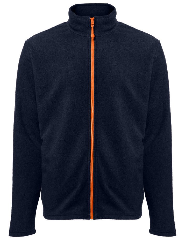 Veste polaire homme zippée 300 g/m²  — coloris Navy / Orange #Couleur_Navy-/-Orange