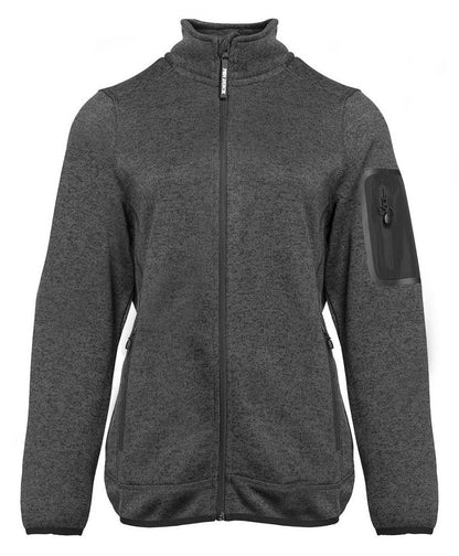 Veste polaire tricotée femme — coloris Heather Dark Grey #Couleur_Heather-Dark-Grey