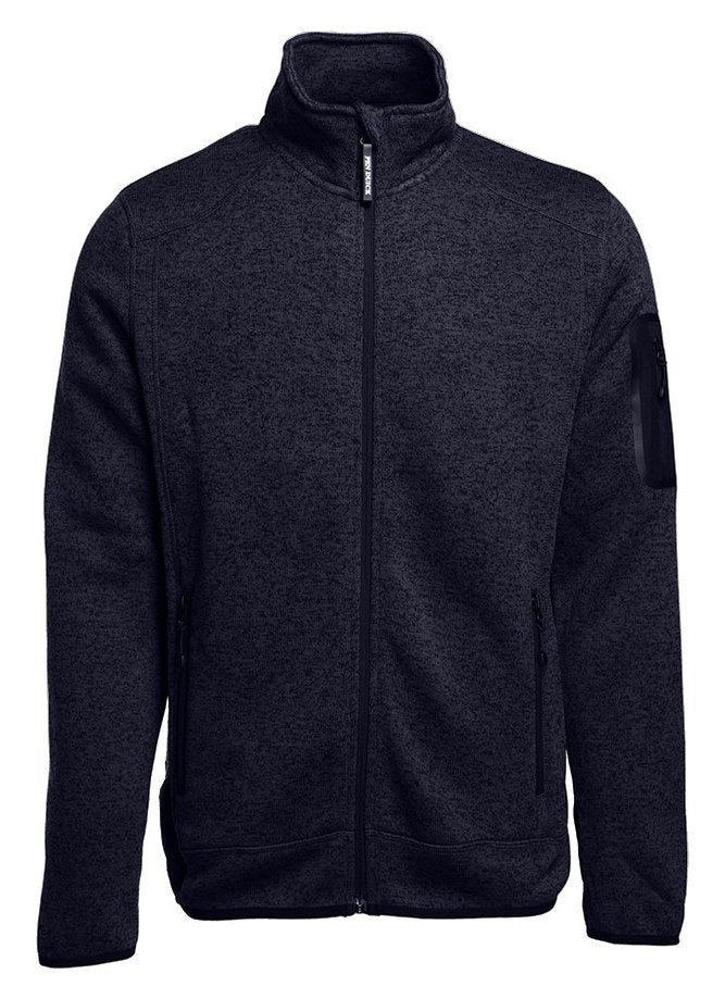 Veste polaire tricotée homme — coloris Heather Black #Couleur_Heather-Black