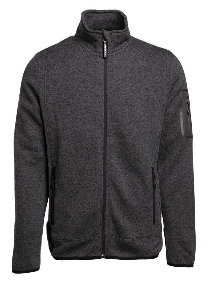 Veste polaire tricotée homme — coloris Heather Dark Grey #Couleur_Heather-Dark-Grey