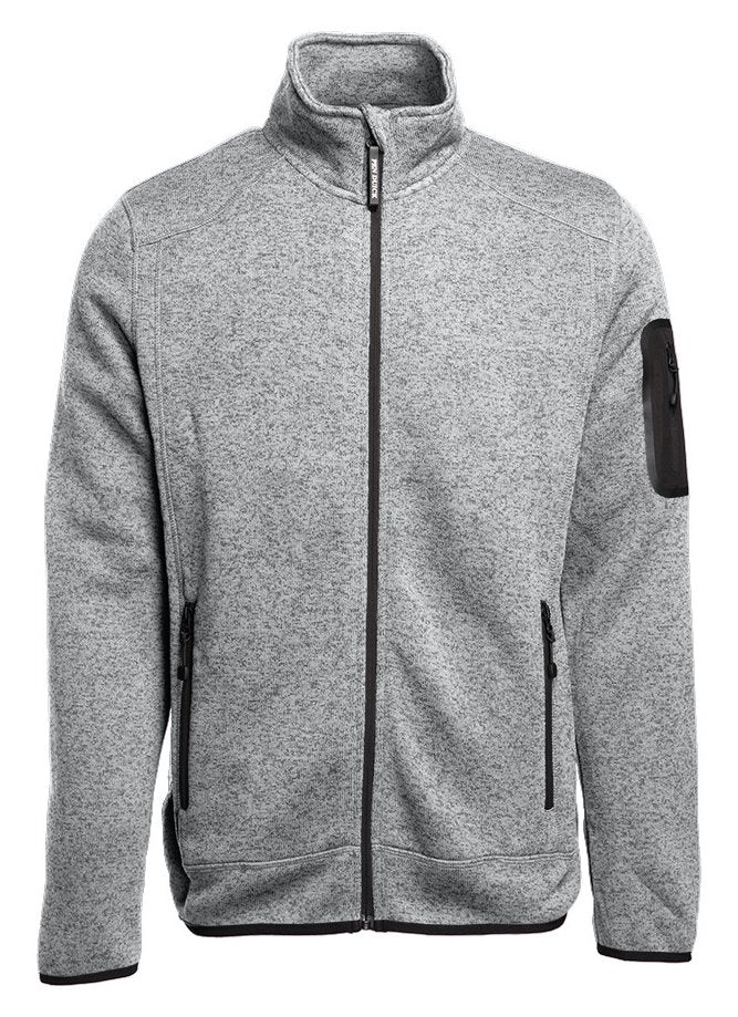 Veste polaire tricotée homme — coloris Heather Light Grey #Couleur_Heather-Light-Grey