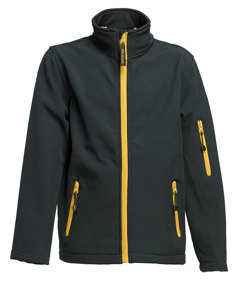 Veste Softshell enfant 340 g/m²  — coloris Black / Gold #Couleur_Black-/-Gold