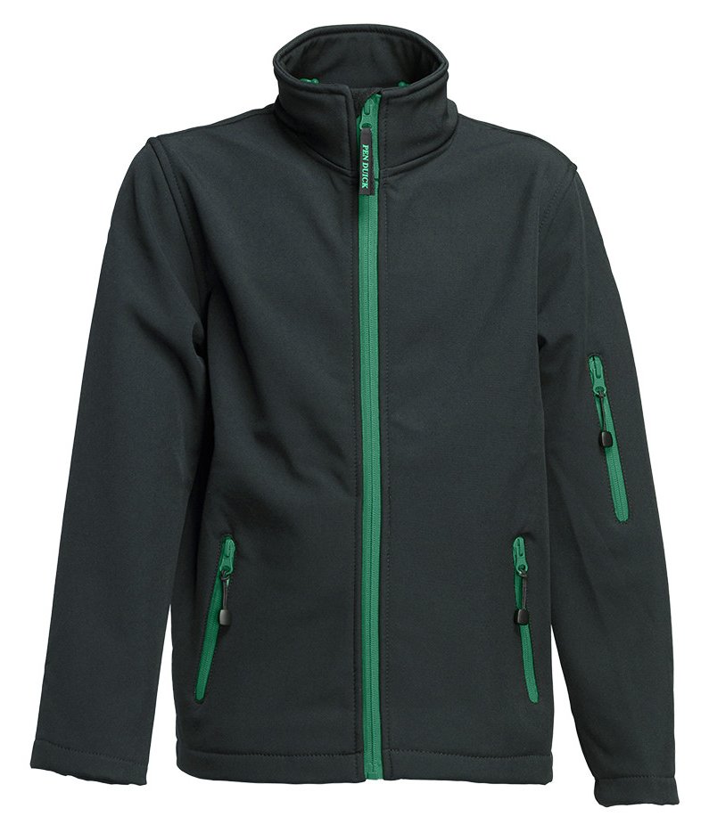 Veste Softshell enfant 340 g/m²  — coloris Black / Kelly Green #Couleur_Black-/-Kelly-Green