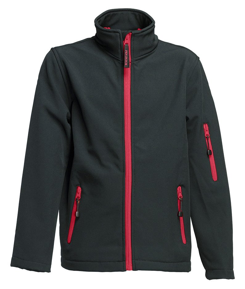 Veste Softshell enfant 340 g/m²  — coloris Black / Red #Couleur_Black-/-Red