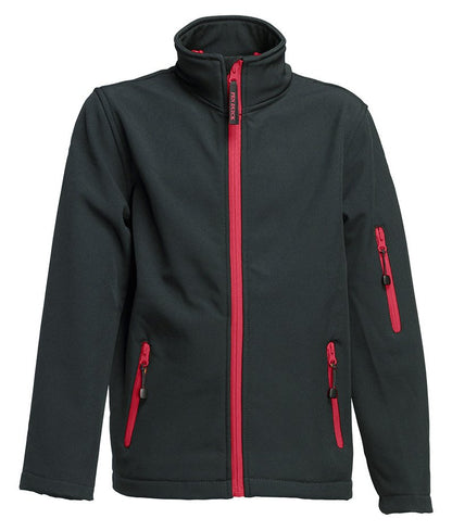 Veste Softshell enfant 340 g/m²  — coloris Black / Red #Couleur_Black-/-Red