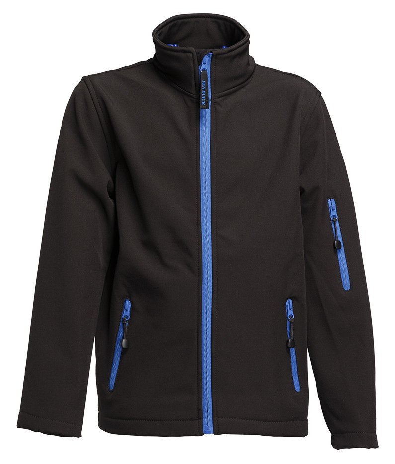 Veste Softshell enfant 340 g/m²  — coloris Black / Royal #Couleur_Black-/-Royal