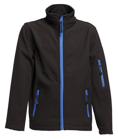 Veste Softshell enfant 340 g/m²  — coloris Black / Royal #Couleur_Black-/-Royal