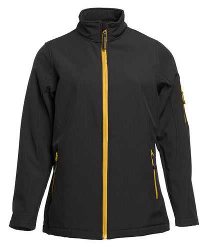 Veste Softshell femme 3 couches 340 g/m²  — coloris Black / Gold #Couleur_Black-/-Gold