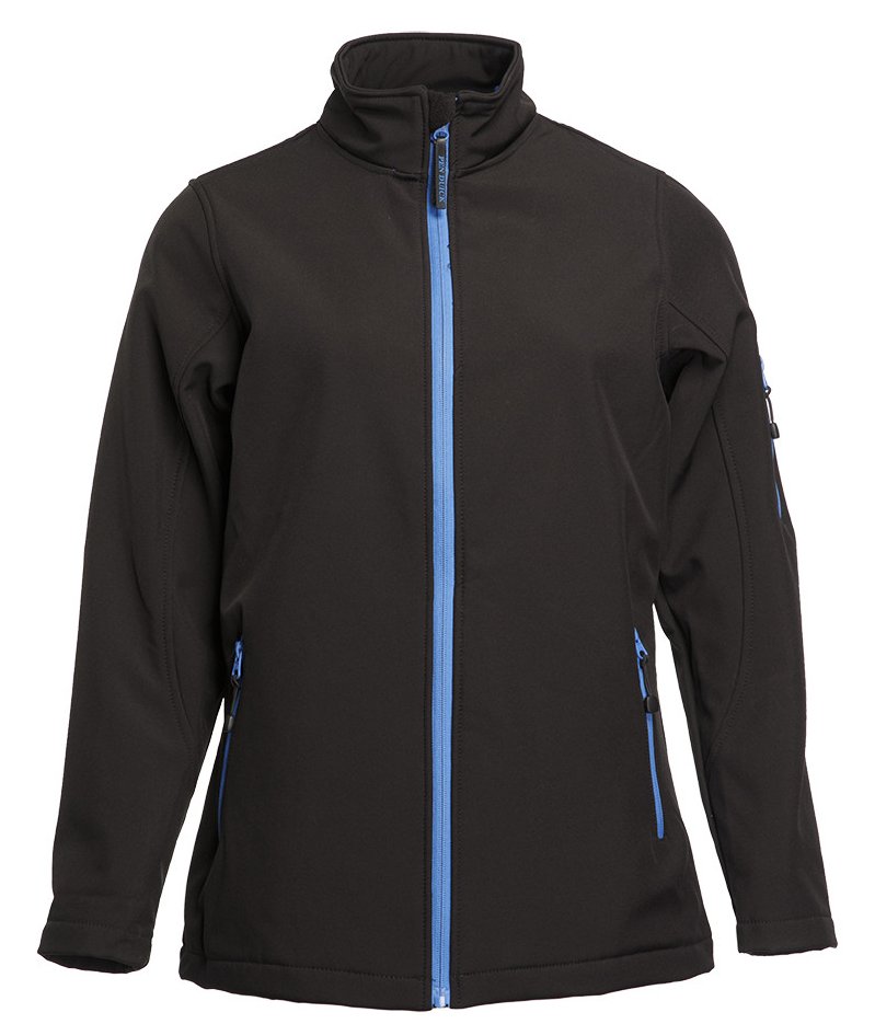 Veste Softshell femme 3 couches 340 g/m²  — coloris Black / Royal #Couleur_Black-/-Royal