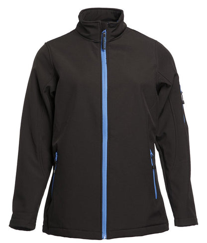 Veste Softshell femme 3 couches 340 g/m²  — coloris Black / Royal #Couleur_Black-/-Royal